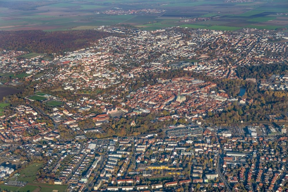 Wolfenbüttel von oben - Stadtansicht vom Innenstadtbereich von Wolfenbüttel im Bundesland Niedersachsen, Deutschland