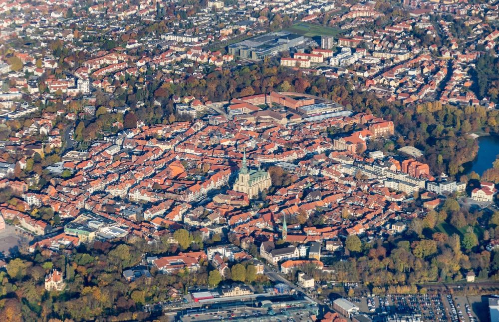 Luftbild Wolfenbüttel - Stadtansicht vom Innenstadtbereich von Wolfenbüttel im Bundesland Niedersachsen, Deutschland