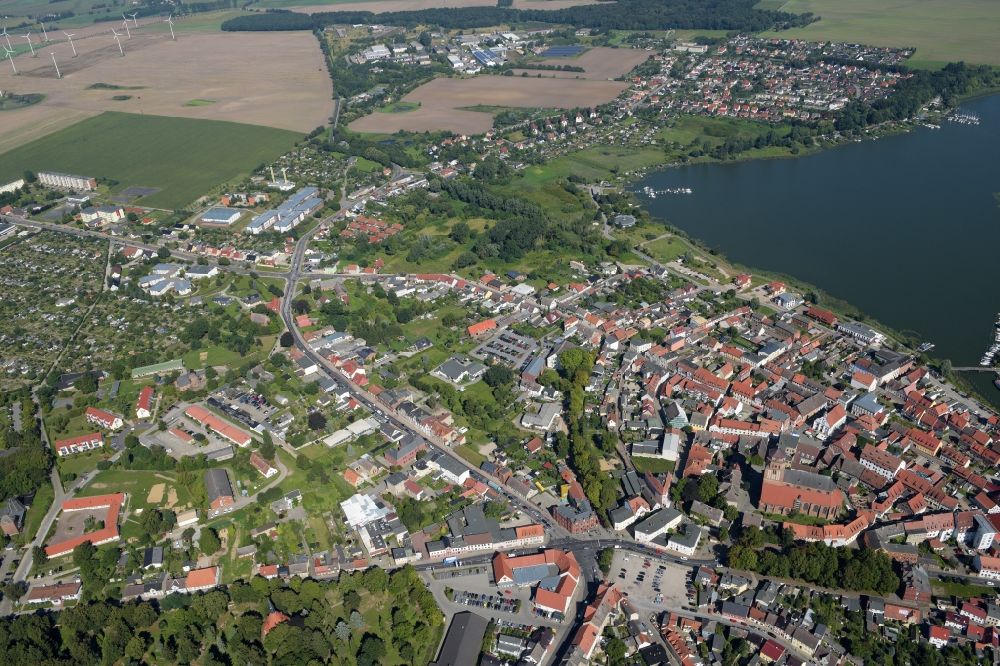 Luftaufnahme Wolgast - Stadtansicht vom Innenstadtbereich in Wolgast im Bundesland Mecklenburg-Vorpommern