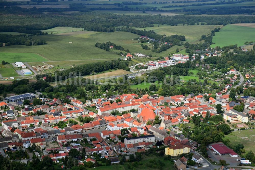 Wusterhausen/Dosse von oben - Stadtansicht vom Innenstadtbereich in Wusterhausen/Dosse im Bundesland Brandenburg, Deutschland