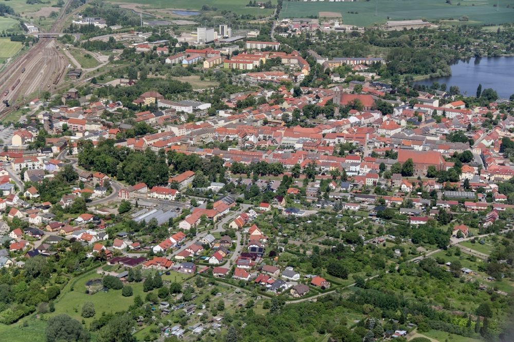 Luftaufnahme Angermünde - Stadtansicht des Innenstadtbereiches in Angermünde im Bundesland Brandenburg, Deutschland