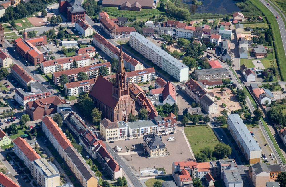 Luftbild Demmin - Stadtansicht des Innenstadtbereiches von Demmin im Bundesland Mecklenburg-Vorpommern, Deutschland