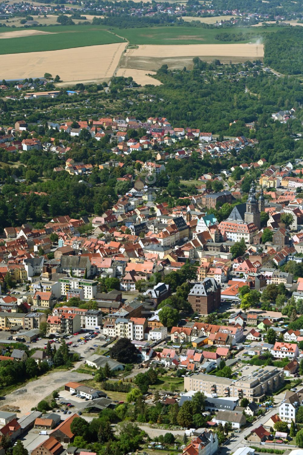 Luftbild Lutherstadt Eisleben - Stadtansicht des Innenstadtbereiches derLutherstadt Eisleben im Bundesland Sachsen-Anhalt