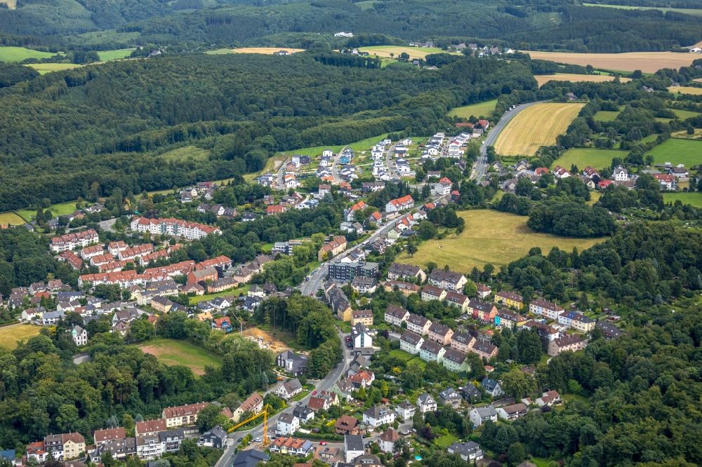 Luftbild Schwelm - Stadtansicht des Innenstadtbereiches entlang der Winterberger Straße in Schwelm im Bundesland Nordrhein-Westfalen - NRW, Deutschland