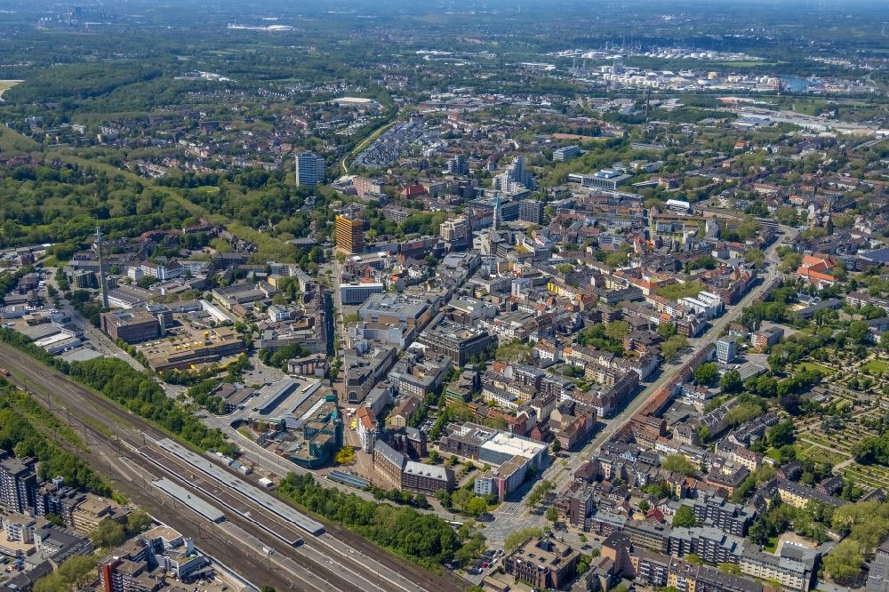 Gelsenkirchen aus der Vogelperspektive: Stadtansicht des Innenstadtbereiches in Gelsenkirchen im Bundesland Nordrhein-Westfalen