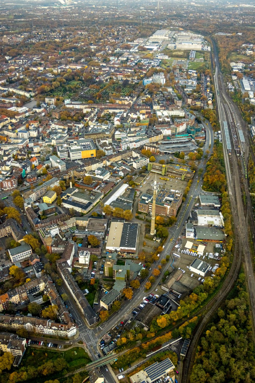 Gelsenkirchen von oben - Stadtansicht des Innenstadtbereiches in Gelsenkirchen im Bundesland Nordrhein-Westfalen