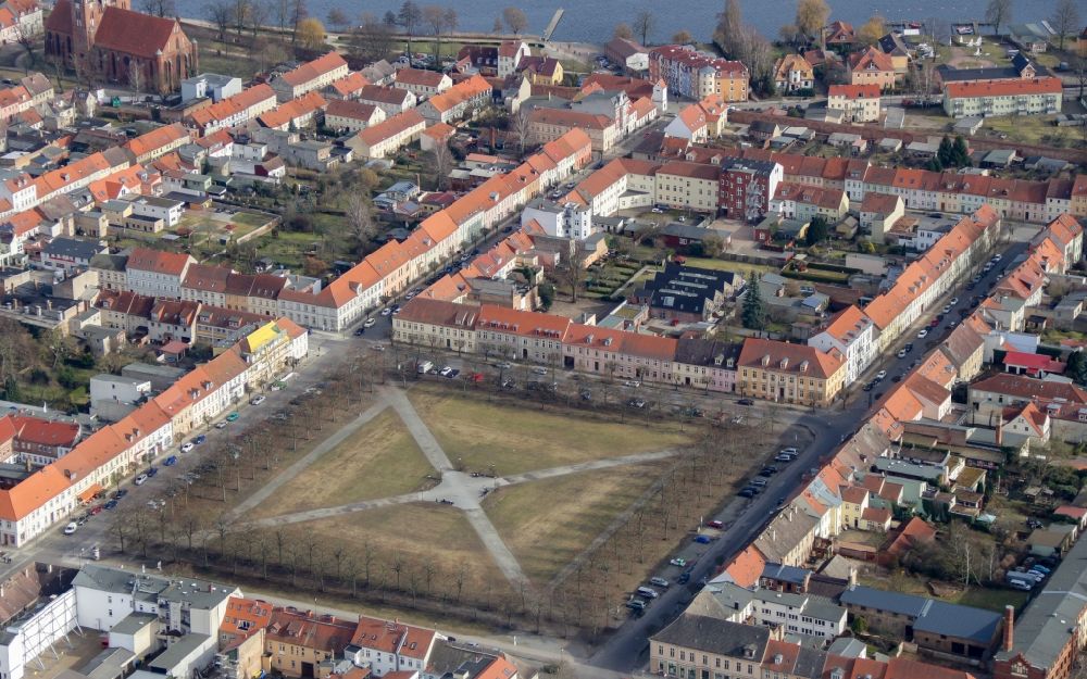 Luftbild Neuruppin - Stadtansicht des Innenstadtbereiches in Neuruppin im Bundesland Brandenburg