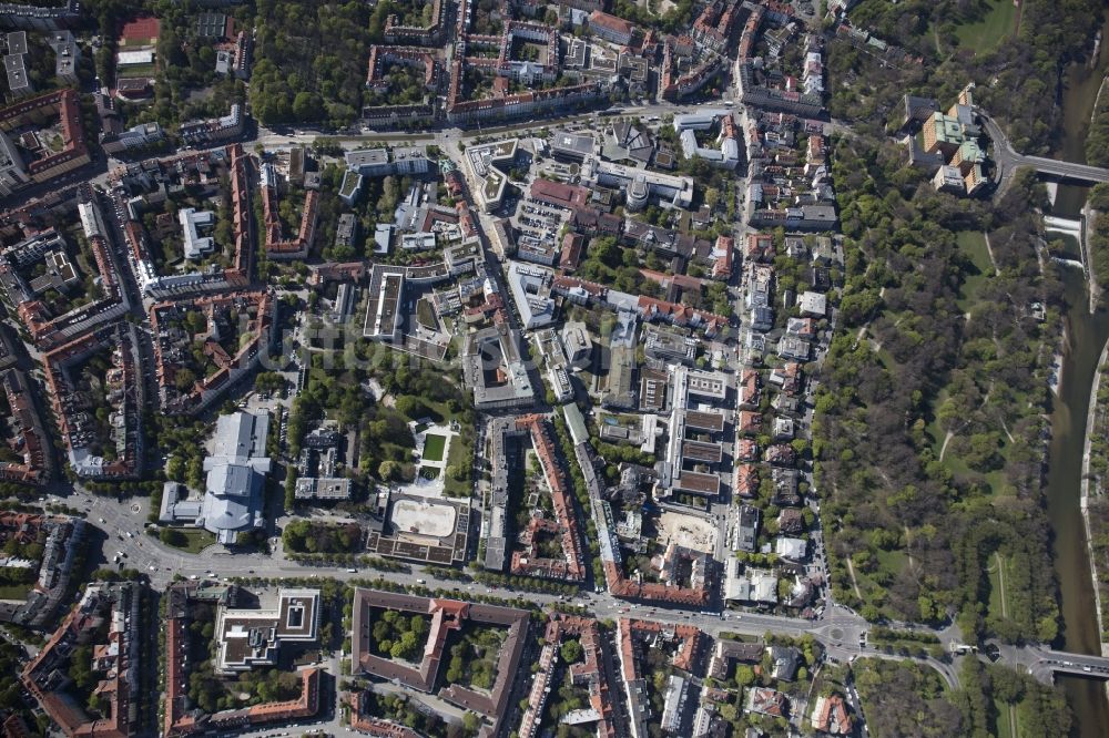 München von oben - Stadtansicht des Innenstadtbereiches im Ortsteil Steinhausen in München im Bundesland Bayern