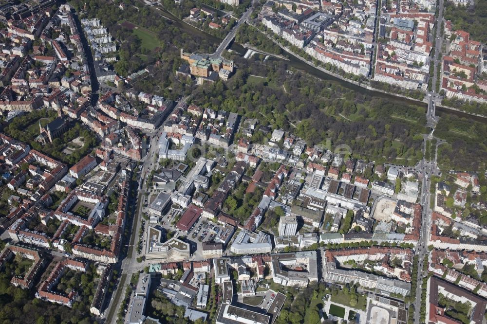 Luftaufnahme München - Stadtansicht des Innenstadtbereiches im Ortsteil Steinhausen in München im Bundesland Bayern