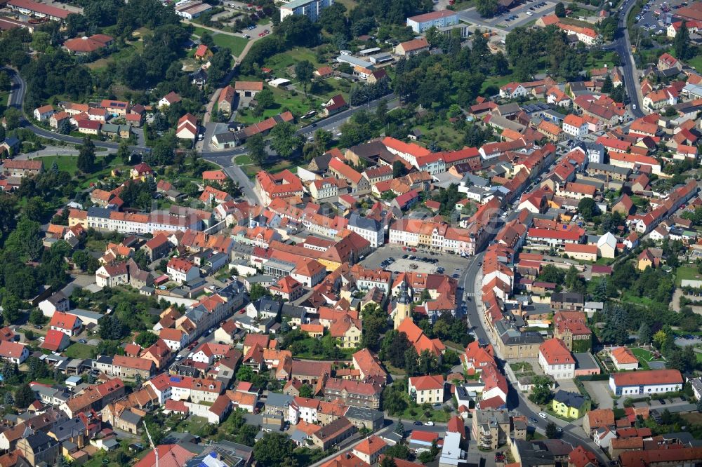 Luftbild Radeburg - Stadtansicht des Innenstadtbereiches von Radeburg im Bundesland Sachsen in Deutschland