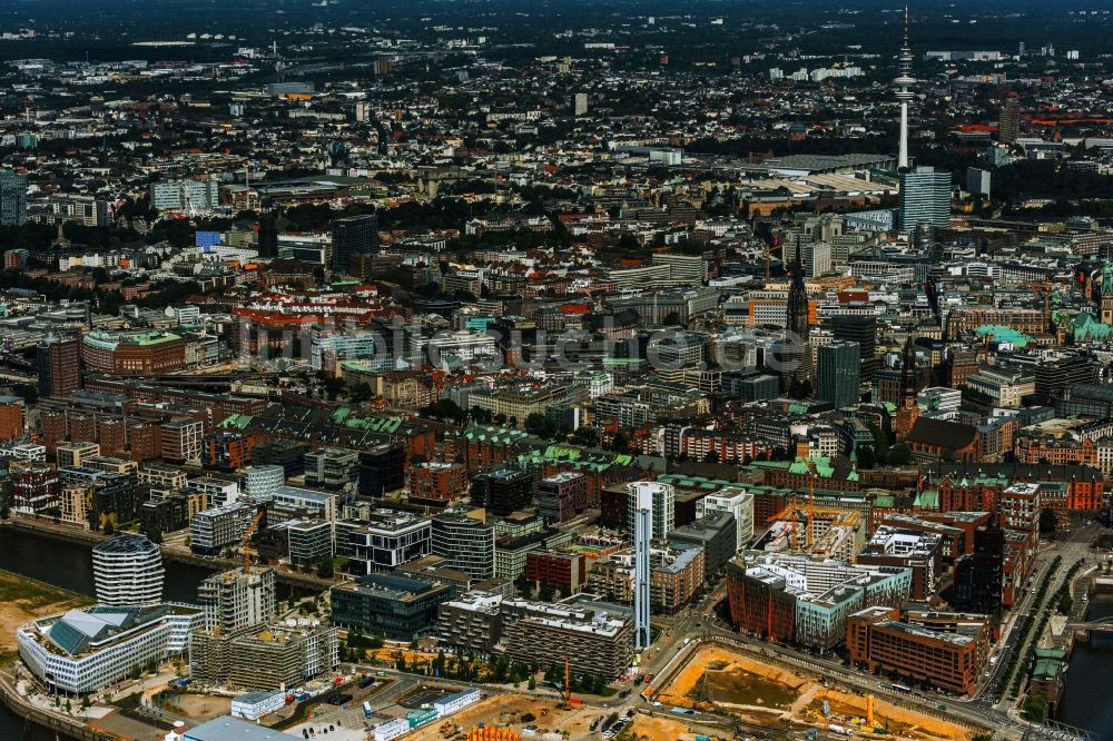 Luftbild Hamburg - Stadtansicht des Innenstadtbereiches der Speicherstadt in Hamburg, Deutschland