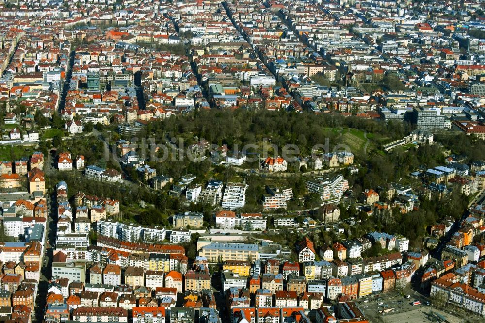 Luftaufnahme Stuttgart - Stadtansicht Karlshöhe in Stuttgart im Bundesland Baden-Württemberg, Deutschland