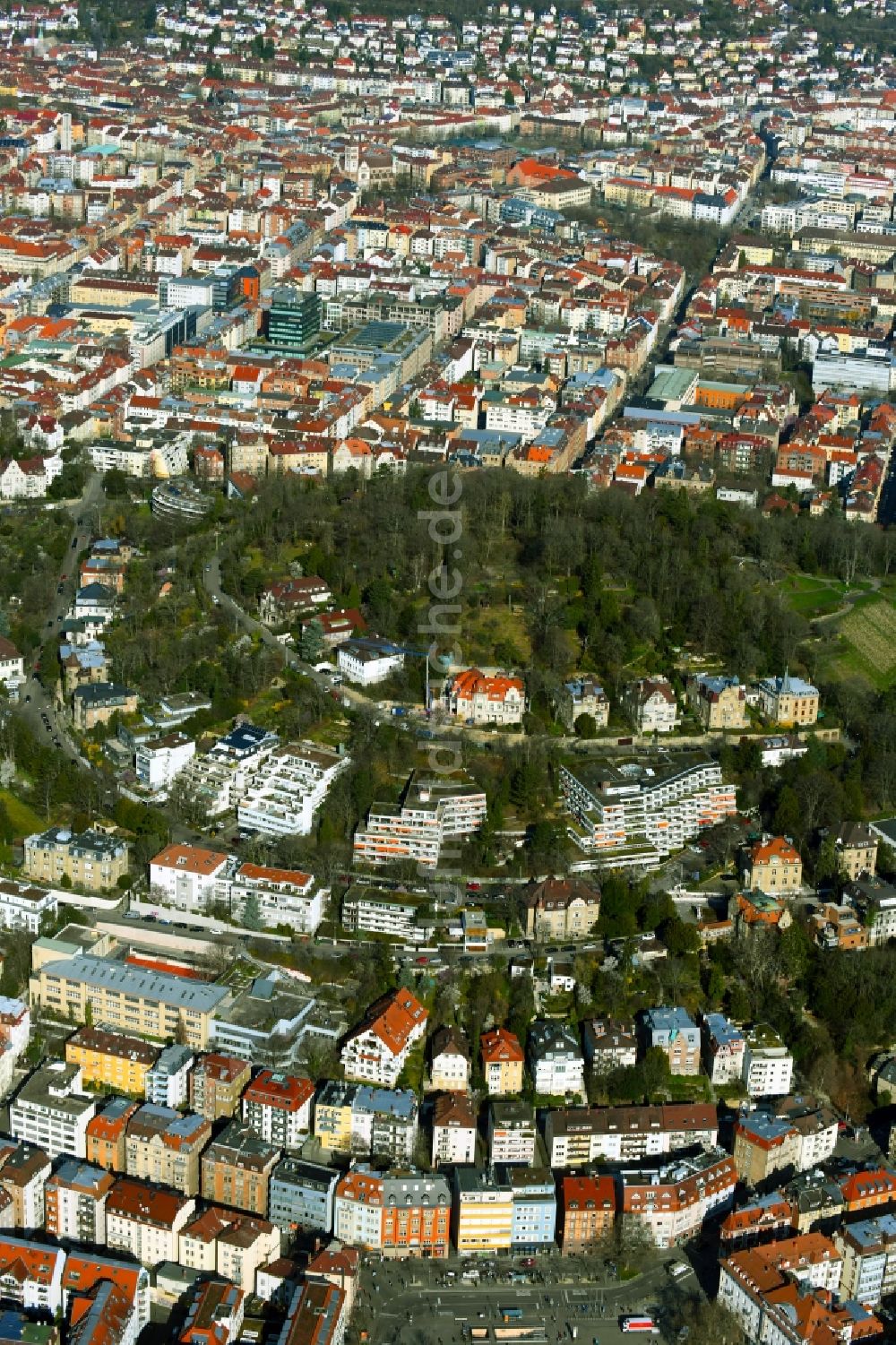 Stuttgart von oben - Stadtansicht Karlshöhe in Stuttgart im Bundesland Baden-Württemberg, Deutschland