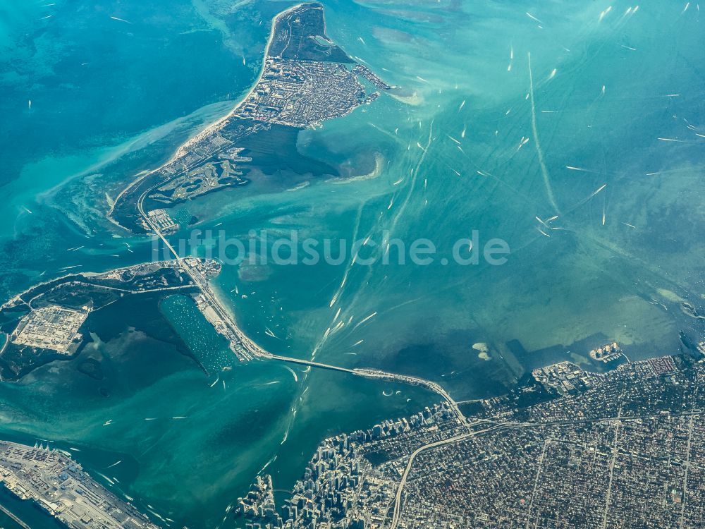 Luftaufnahme Miami Beach - Stadtansicht am Küstenbereich South Miami Beach in Miami Beach in Florida, USA