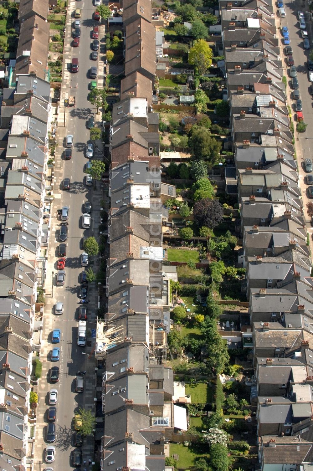 Luftbild London - Stadtansicht vom Londoner Reihenhaus- Wohngebiet am Wimbledon Park