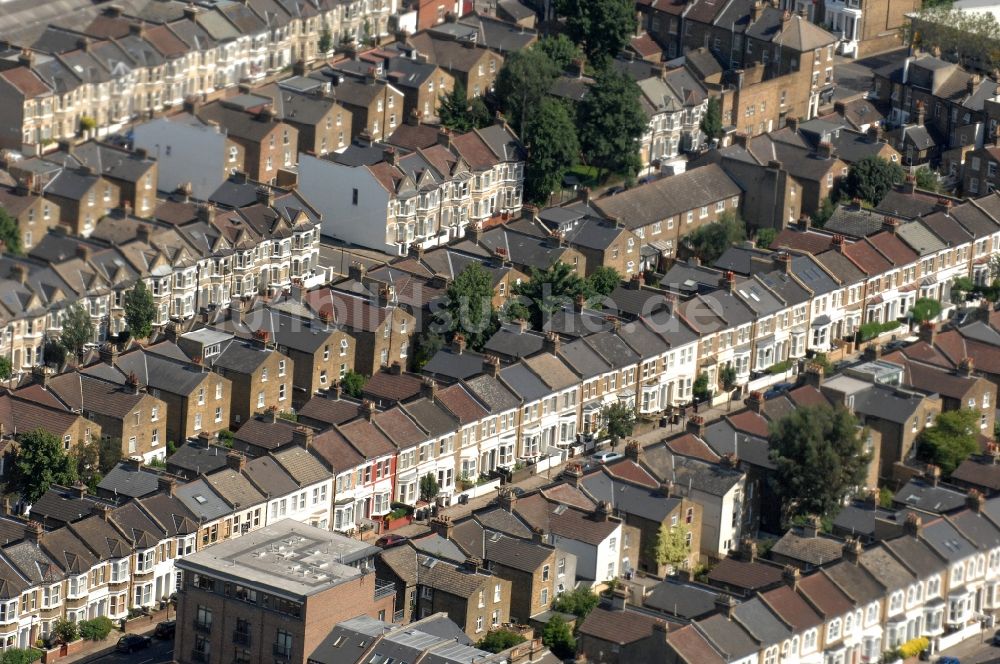 Luftbild London - Stadtansicht vom Londoner Reihenhaus- Wohngebiet am Wimbledon Park