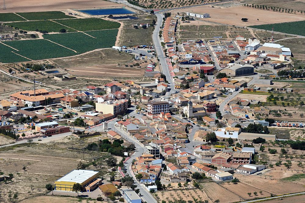 Los Martinez del Puerto aus der Vogelperspektive: Stadtansicht Los Martinez in der Region Murcia in Spanien