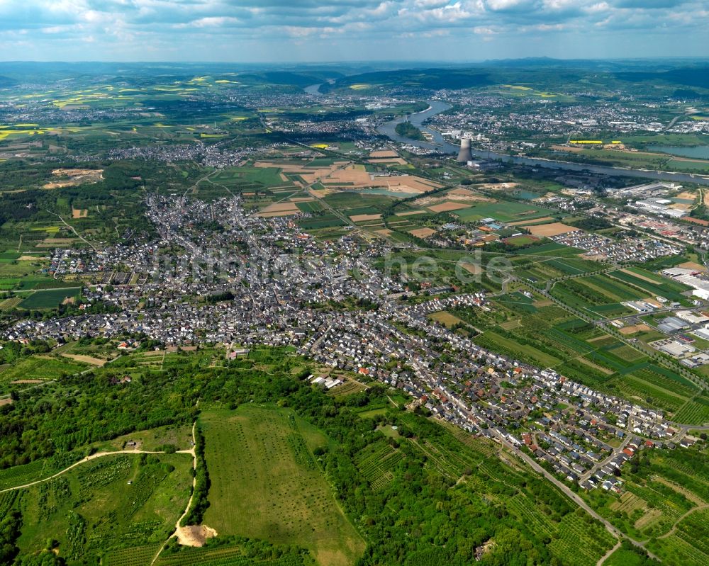 Luftbild Mülheim-Kärlich - Stadtansicht von Mülheim-Kärlich am Rhein im Bundesland Rheinland-Pfalz