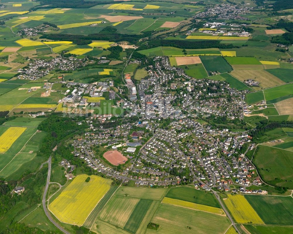 Luftaufnahme Nastätten - Stadtansicht von Nastätten im Bundesland Rheinland-Pfalz