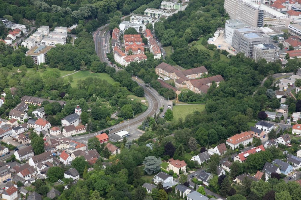 Mainz von oben - Stadtansicht der Oberstadt im Stadtgebiet in Mainz im Bundesland Rheinland-Pfalz, Deutschland