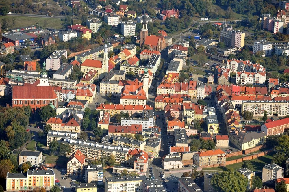 Olesnica von oben - Stadtansicht von Olesnica in der Woiwodschaft Niederschlesien in Polen