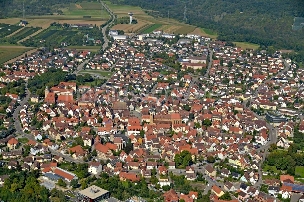 Luftbild Markgröningen - Stadtansicht vom Ortszentrum Markgröningen im Bundesland Baden-Württemberg