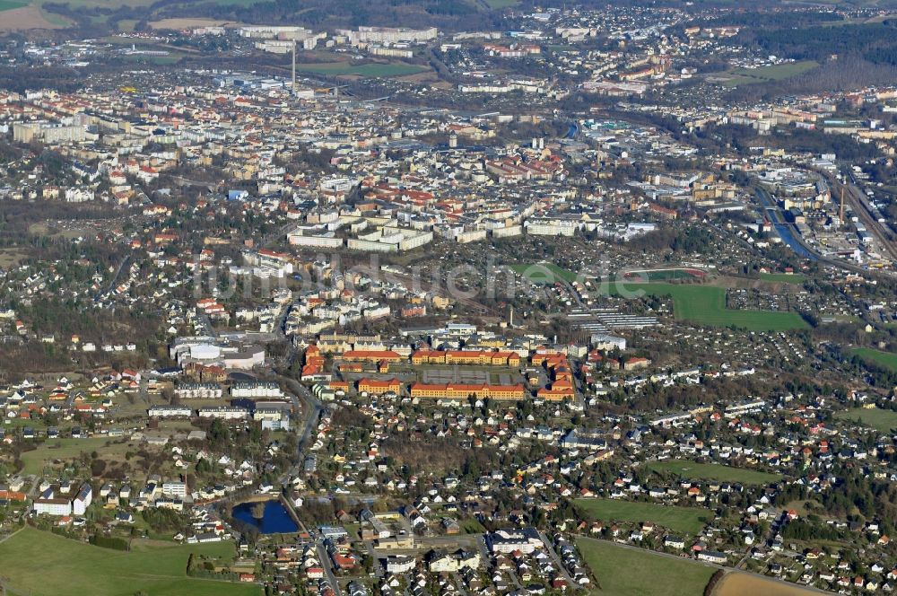 Luftaufnahme Plauen - Stadtansicht von Plauen im Bundesland Sachsen