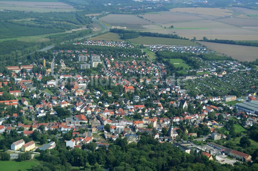Rötha von oben - Stadtansicht von Rötha im Bundesland Sachsen