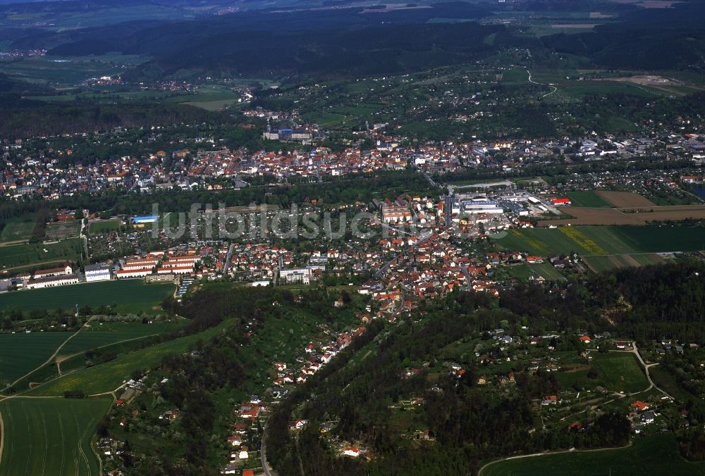 Luftaufnahme Rudolstadt - Stadtansicht von Rudolstadt im Bundesland Thüringen