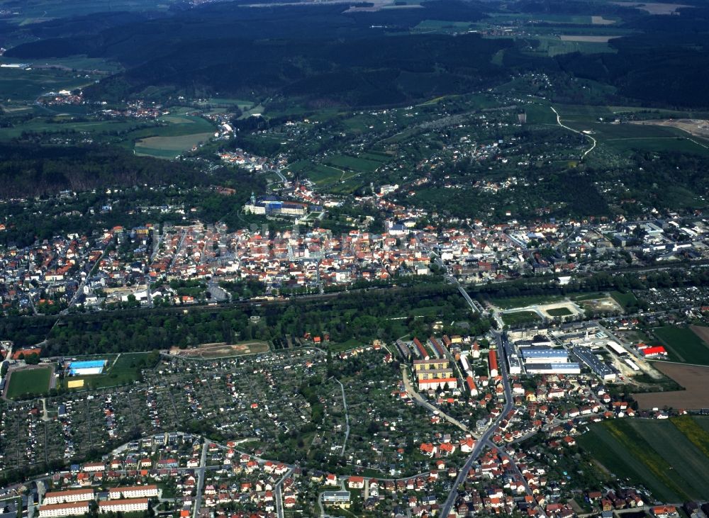Rudolstadt von oben - Stadtansicht von Rudolstadt im Bundesland Thüringen