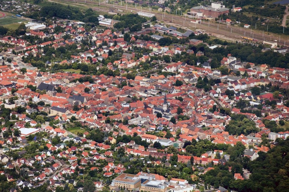 Luftaufnahme Sangerhausen - Stadtansicht von Sangerhausen im Bundesland Sachsen-Anhalt