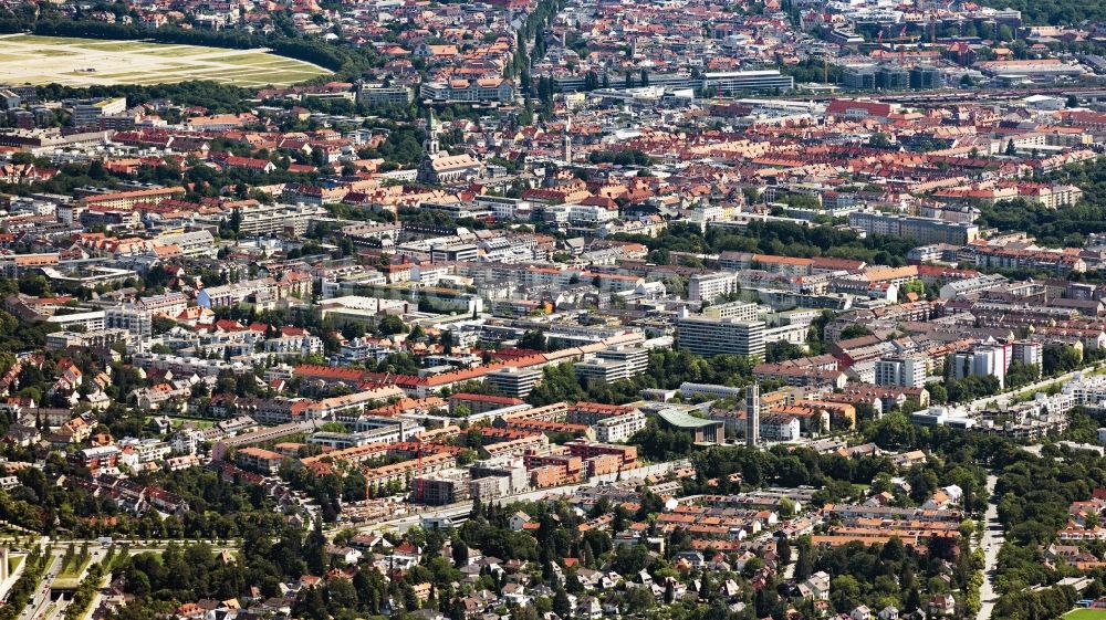 Luftaufnahme München - Stadtansicht Sendling im Stadtgebiet in München im Bundesland Bayern, Deutschland