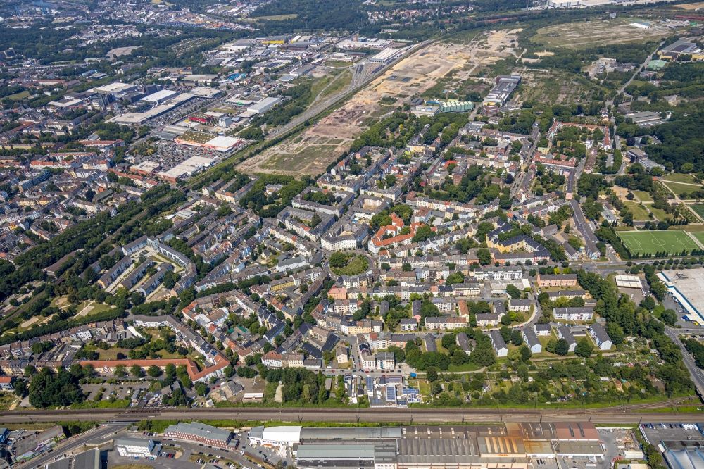 Dortmund aus der Vogelperspektive: Stadtansicht im Stadtgebiet im Ortsteil Borsigplatz in Dortmund im Bundesland Nordrhein-Westfalen, Deutschland