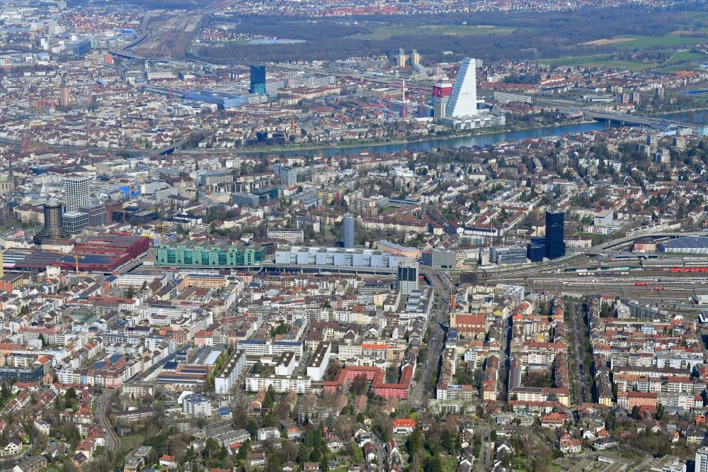 Basel aus der Vogelperspektive: Stadtansicht und Stadtgebiet im Ortsteil Gundeldingen in Basel, Schweiz