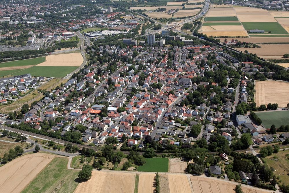 Mainz von oben - Stadtansicht im Stadtgebiet im Ortsteil Marienborn in Mainz im Bundesland Rheinland-Pfalz, Deutschland