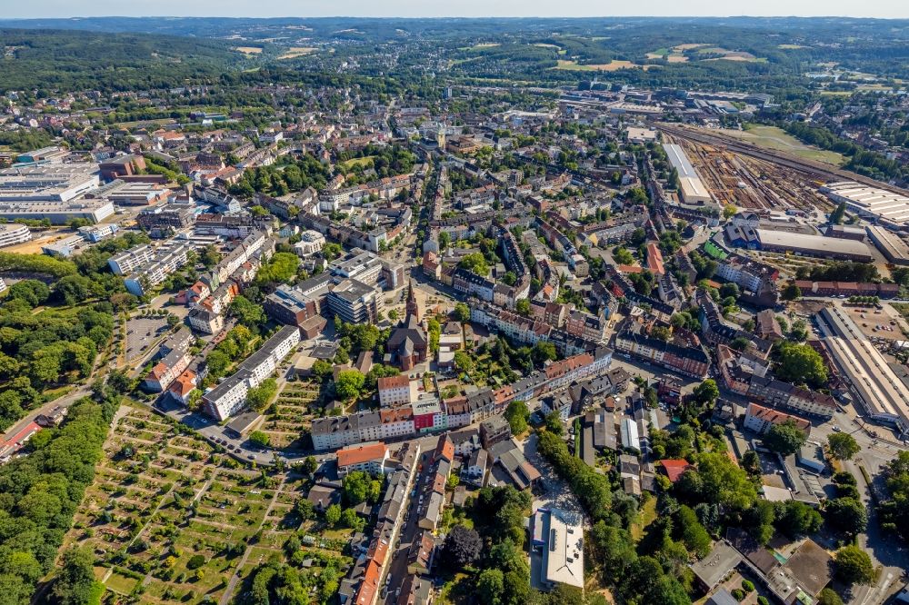 Luftaufnahme Witten - Stadtansicht im Stadtgebiet in Witten im Bundesland Nordrhein-Westfalen, Deutschland