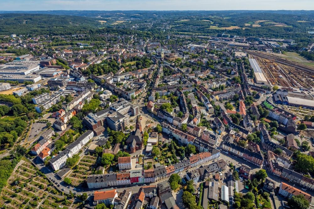 Witten aus der Vogelperspektive: Stadtansicht im Stadtgebiet in Witten im Bundesland Nordrhein-Westfalen, Deutschland