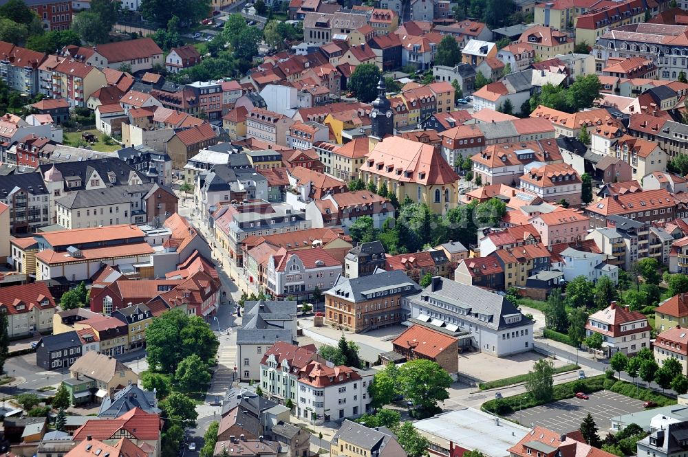 Ilmenau von oben - Stadtansicht und Stadtkirche St. Jakobus von Ilmenau in Thüringen