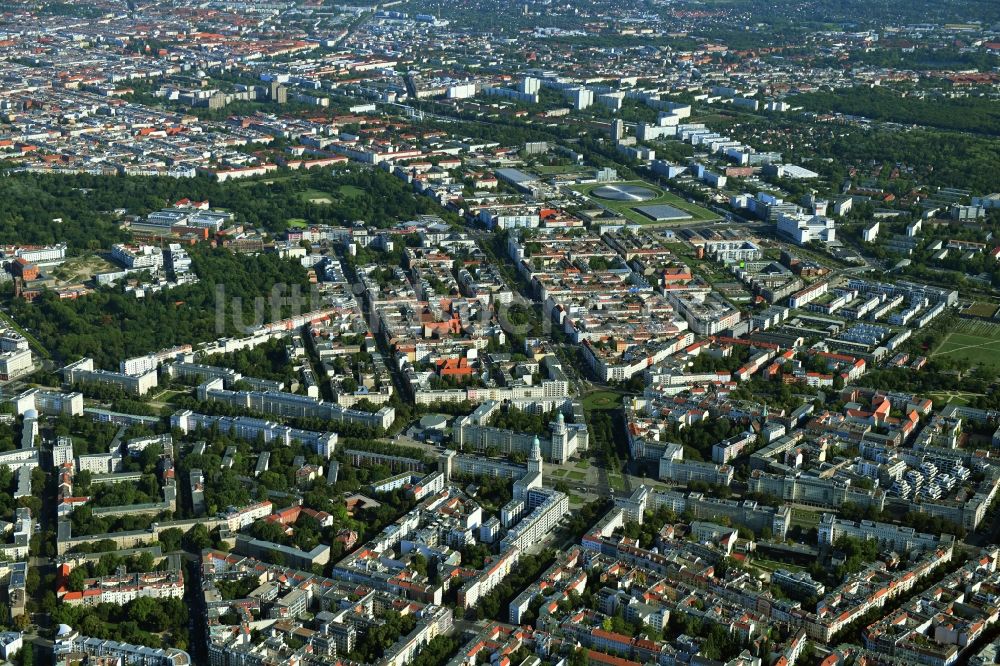 Luftbild Berlin - Stadtansicht vom Stadtteil Friedrichshain in Berlin, Deutschland