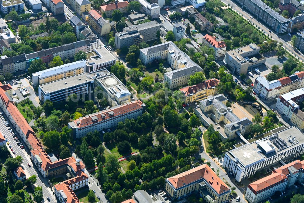 Luftbild Dresden - Stadtansicht im Stadtteil Friedrichstadt in Dresden im Bundesland Sachsen, Deutschland