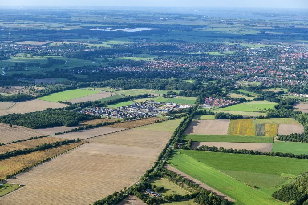 Luftbild Stade - Stadtansicht des Stadtteil Riensförde und Heidesiedlung in Stade im Bundesland Niedersachsen, Deutschland