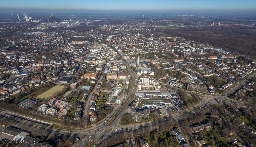 Luftbild Gelsenkirchen - Stadtansicht des Stadtteil an der Vinckestraße - Bundesstraße 226 im Ortsteil Buer in Gelsenkirchen im Bundesland Nordrhein-Westfalen, Deutschland