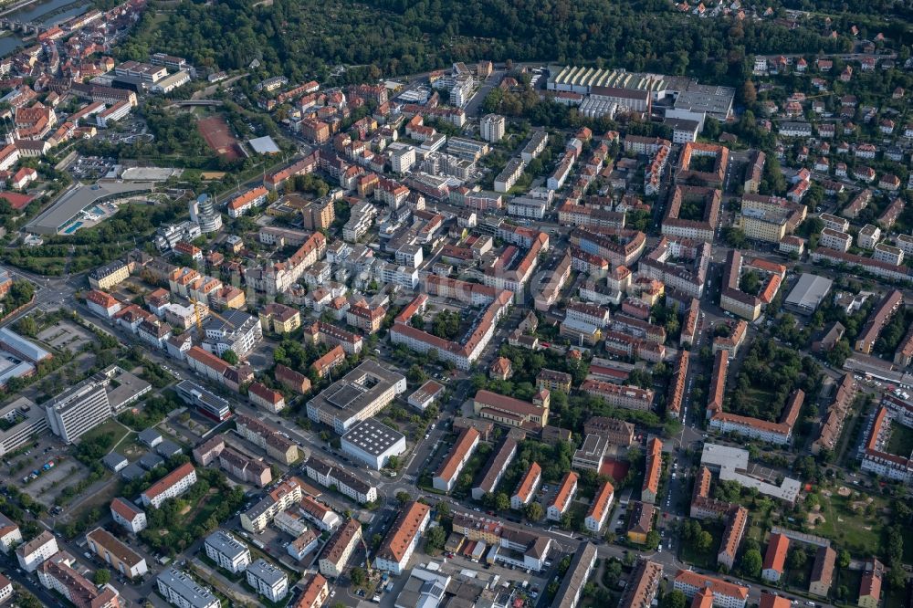 Würzburg von oben - Stadtansicht im Stadtteil Zellerau in Würzburg im Bundesland Bayern, Deutschland