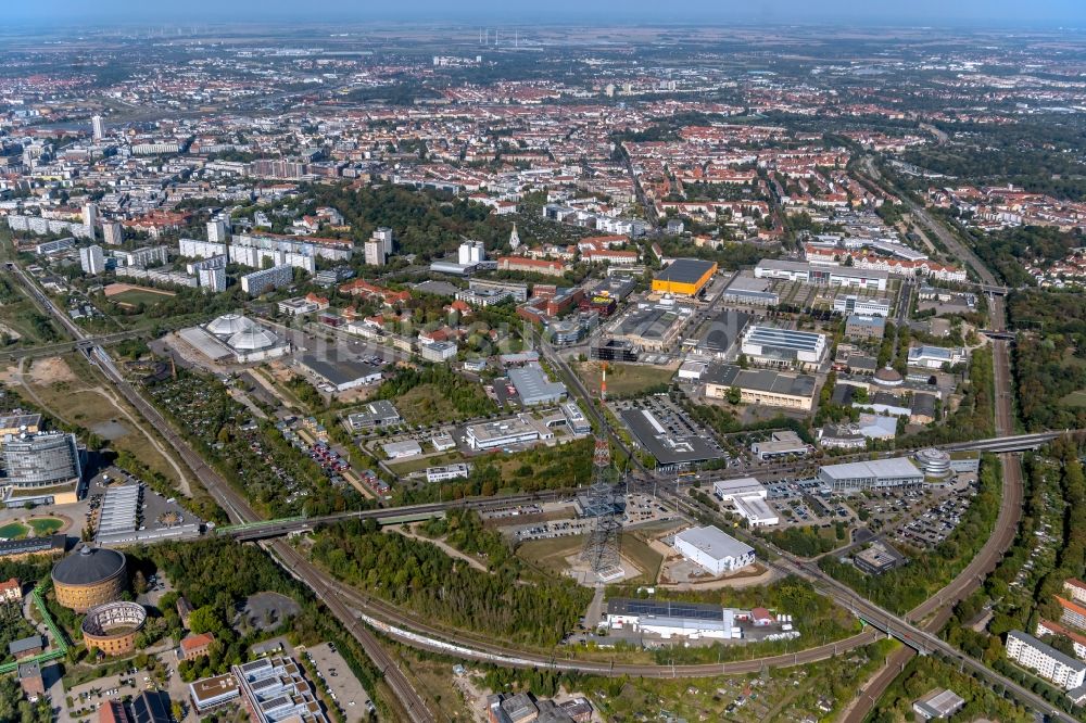 Luftaufnahme Leipzig - Stadtansicht im Stadtteil Zentrum-Südost in Leipzig im Bundesland Sachsen, Deutschland