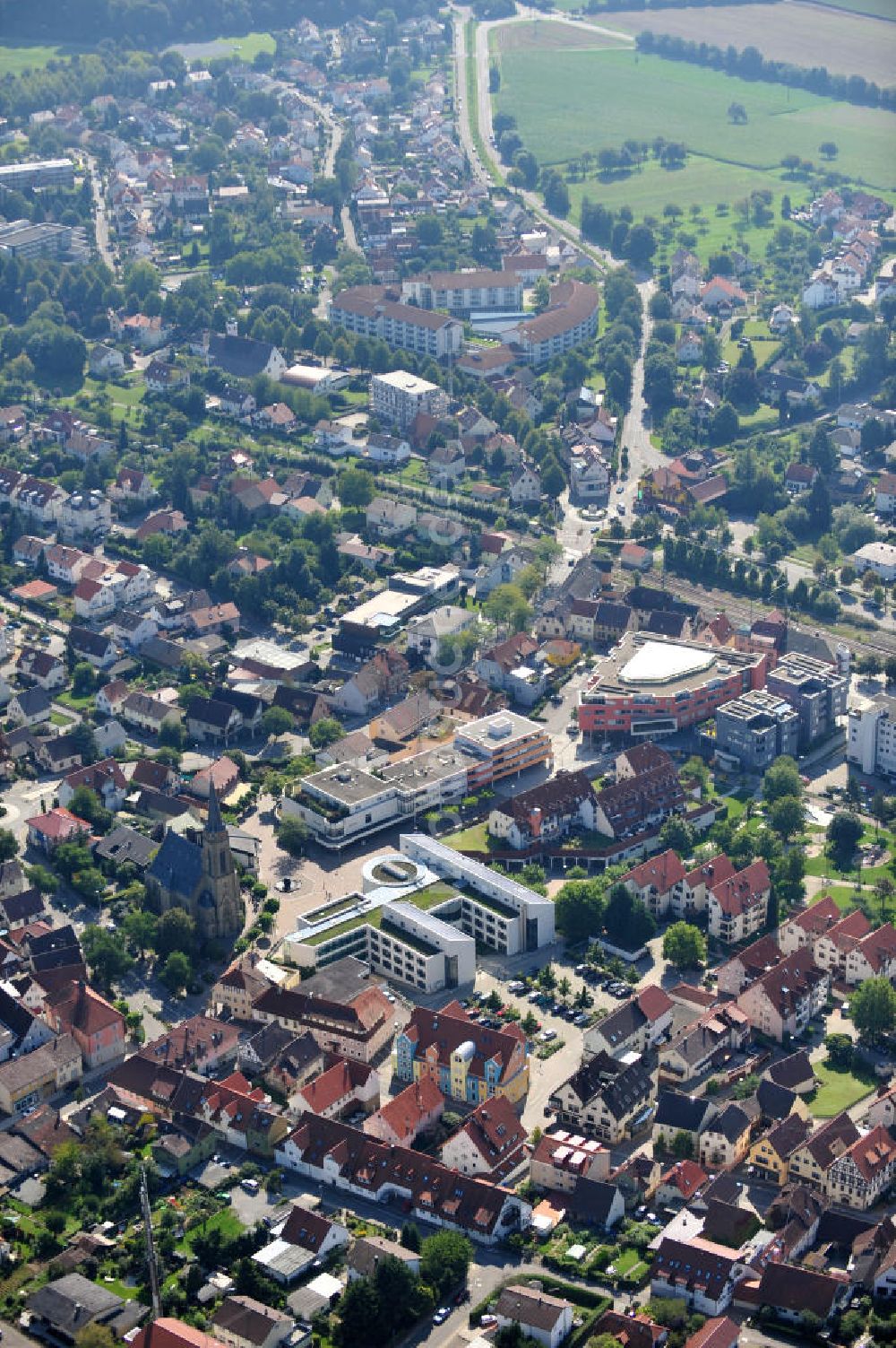 BAD RAPPENAU von oben - Stadtansicht Stadtzentrum von Bad Rappenau in Baden-Württemberg