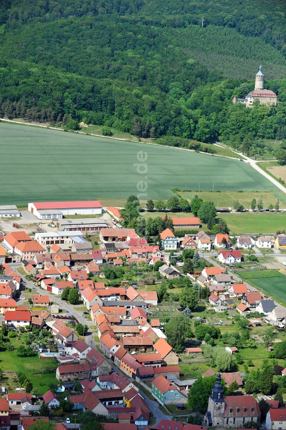 Luftaufnahme Tonndorf - Stadtansicht von Tonndorf in Thüringen