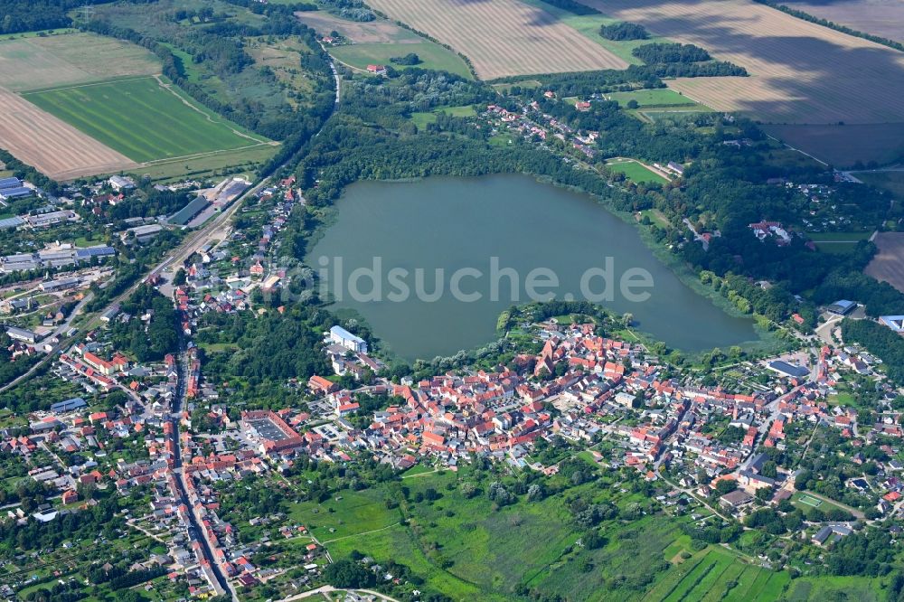 Luftbild Crivitz - Stadtansicht am Ufer des Crivitzer See in Crivitz im Bundesland Mecklenburg-Vorpommern, Deutschland