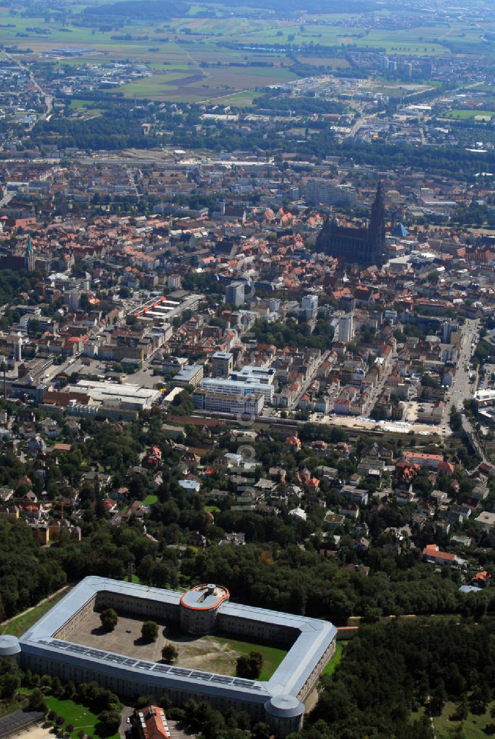 Luftbild Ulm - Stadtansicht Ulm mit Blick auf die Bundesfestung Ulm