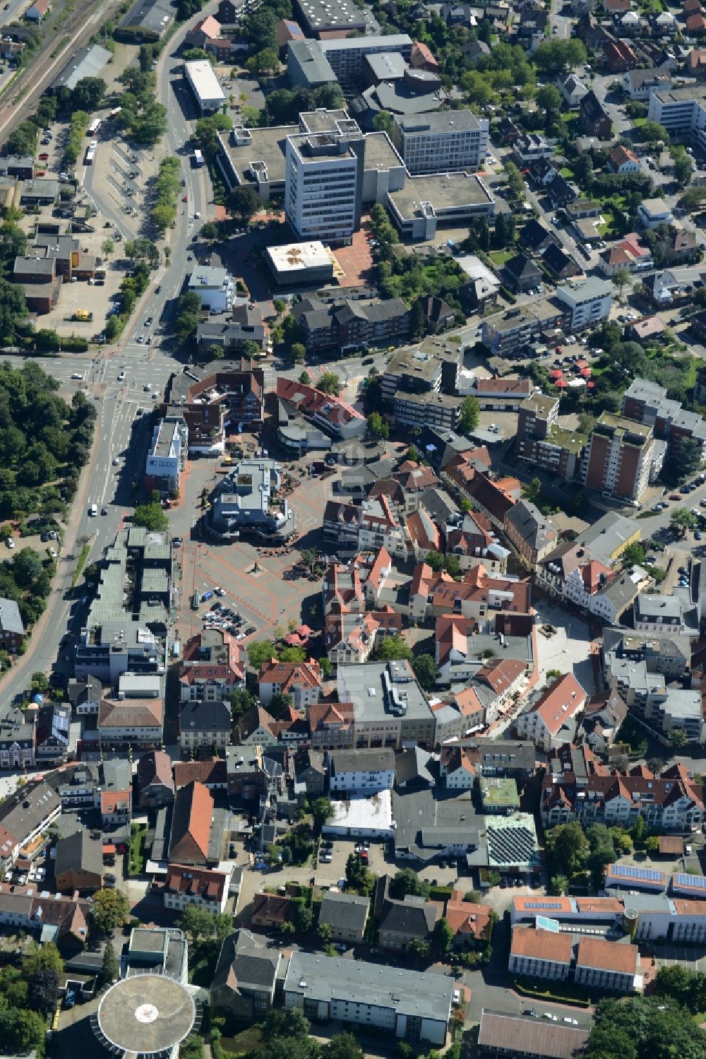 Luftbild Ibbenbüren - Stadtansicht vom Zentrum der Stadt Ibbenbüren im Bundesland Nordrhein-Westfalen NRW