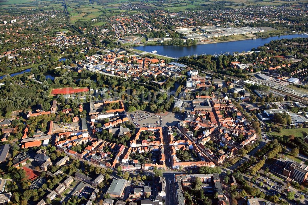Luftaufnahme Rendsburg - Stadtansicht vom Zentrum der Stadt Rendsburg im Bundesland Schleswig-Holstein
